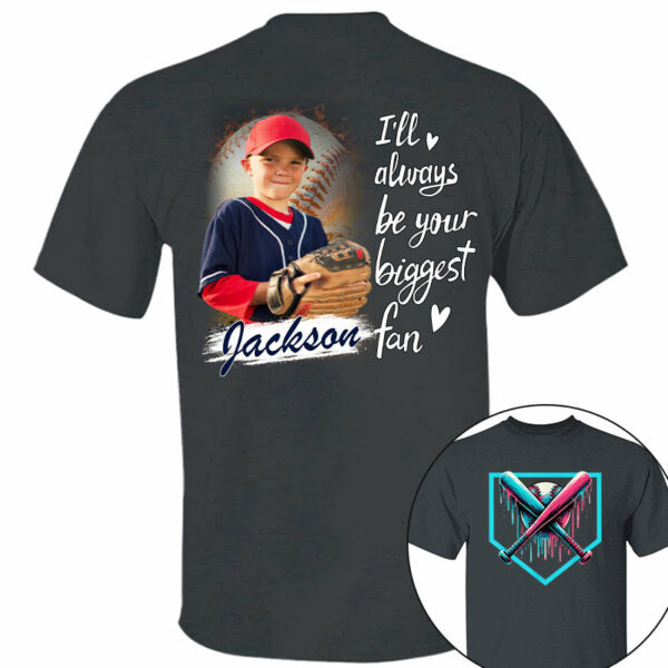 I Will Always Be Your Biggest Fan - Personalized Baseball Ice Cream Drip Shirt Gift For Baseball Lovers Custom Photo Baseball Players - Image 3