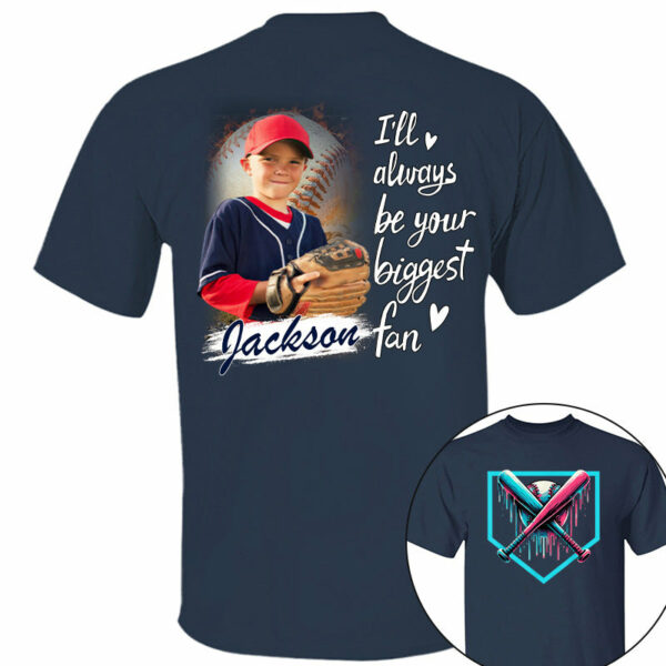 I Will Always Be Your Biggest Fan - Personalized Baseball Ice Cream Drip Shirt Gift For Baseball Lovers Custom Photo Baseball Players - Image 4