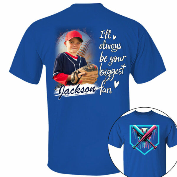 I Will Always Be Your Biggest Fan - Personalized Baseball Ice Cream Drip Shirt Gift For Baseball Lovers Custom Photo Baseball Players - Image 5