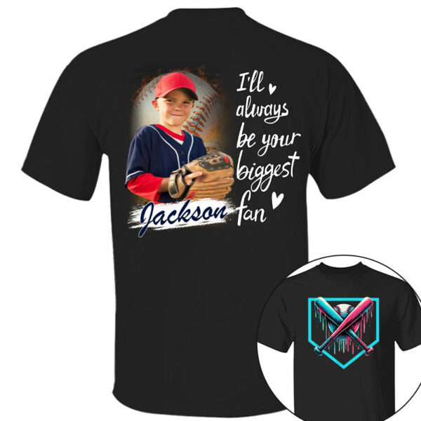 I Will Always Be Your Biggest Fan - Personalized Baseball Ice Cream Drip Shirt Gift For Baseball Lovers Custom Photo Baseball Players - Image 2