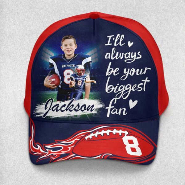 I Will Always Be Your Biggest Fan Custom Photo Cap Gameday Cap Gift For Football Mom Dad Sport Family H2511 - Image 5