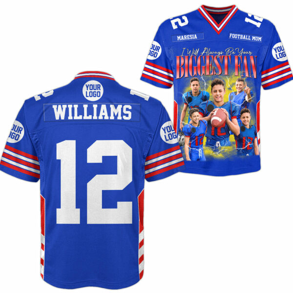 I Will Always Be Your Biggest Fan Football Jersey Shirt Gift For Football Mom Football Dad Game Day Shirt H2511 - Image 2