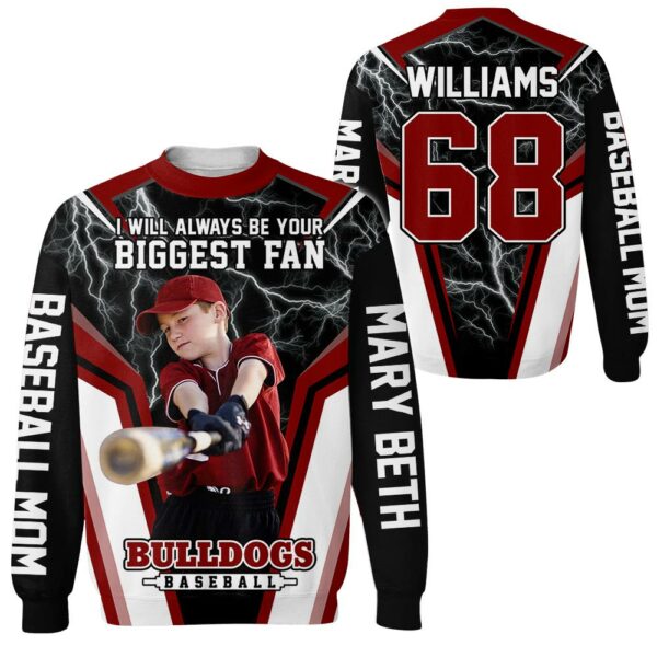 I Will Always Be Your Biggest Fan Personalized All Over Print Shirt For Basebball Mom Grandma Sport Family H2511 - Image 3