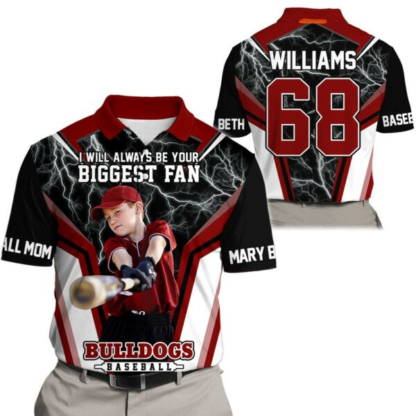 I Will Always Be Your Biggest Fan Personalized All Over Print Shirt For Basebball Mom Grandma Sport Family H2511 - Image 5