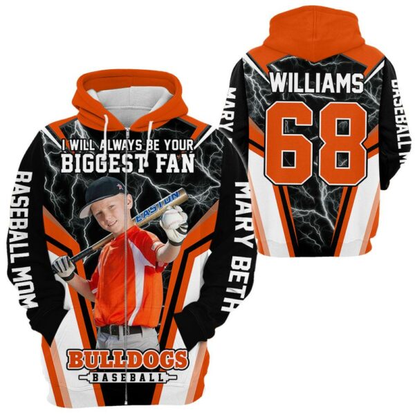 I Will Always Be Your Biggest Fan Personalized All Over Print Shirt For Basebball Mom Grandma Sport Family H2511 - Image 2