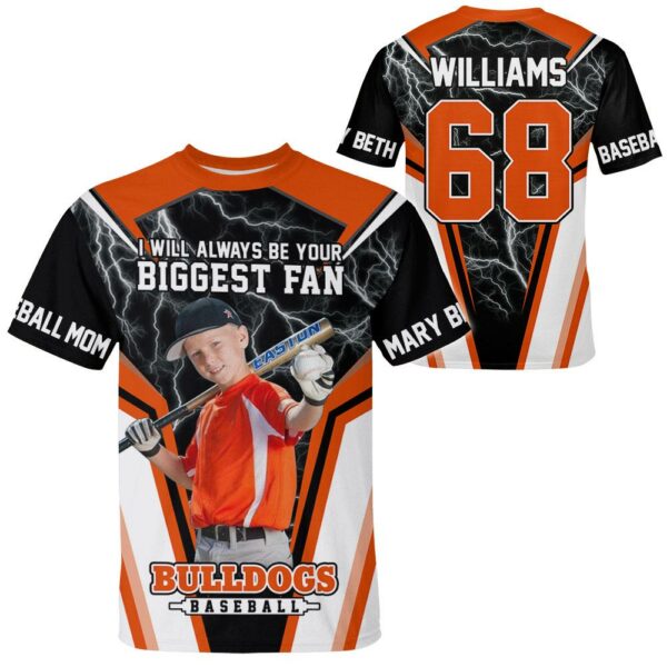 I Will Always Be Your Biggest Fan Personalized All Over Print Shirt For Basebball Mom Grandma Sport Family H2511 - Image 4