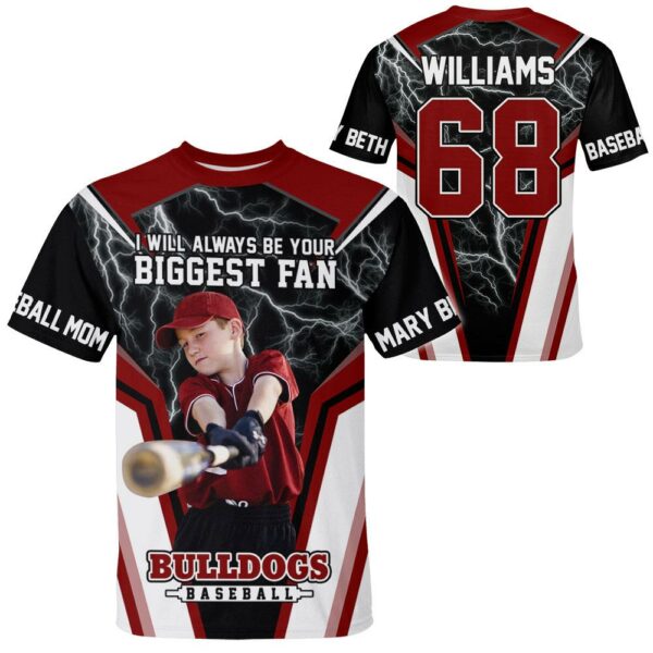 I Will Always Be Your Biggest Fan Personalized All Over Print Shirt For Basebball Mom Grandma Sport Family H2511 - Image 4