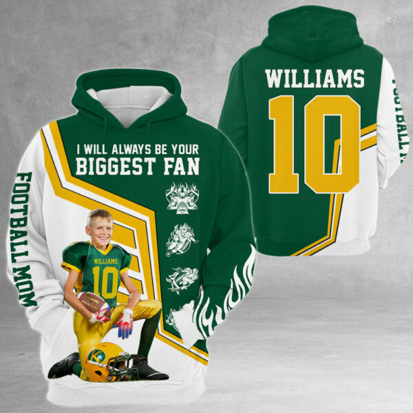 I Will Always Be Your Biggest Fan Personalized All Over Print Shirt For Football Mom Grandma Sport Family H2511 - Image 3