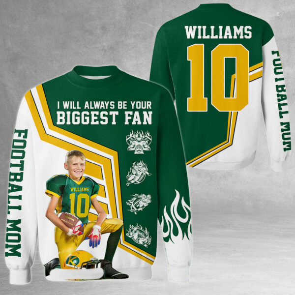 I Will Always Be Your Biggest Fan Personalized All Over Print Shirt For Football Mom Grandma Sport Family H2511 - Image 2