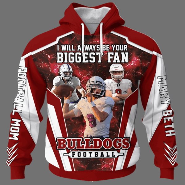 I Will Always Be Your Biggest Fan Personalized All Over Print Shirt For Football Mom Grandma Sport Family K1702 - Image 2
