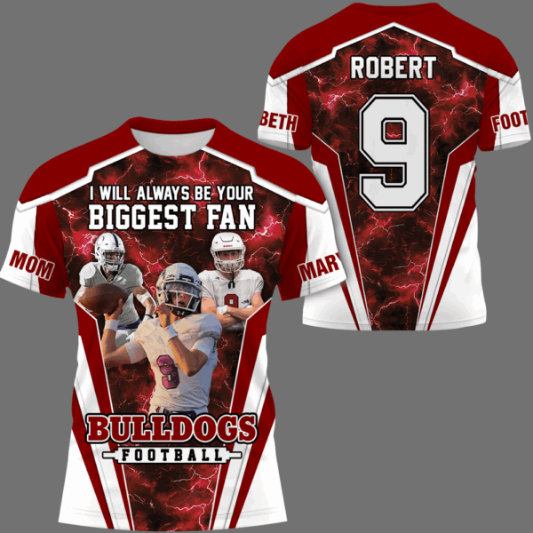 I Will Always Be Your Biggest Fan Personalized All Over Print Shirt For Football Mom Grandma Sport Family K1702 - Image 4