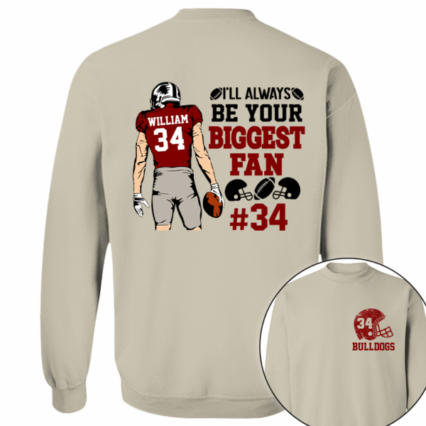 I'll Always Be Your Biggest Fan Personalized Cheer Football Shirt - Image 3