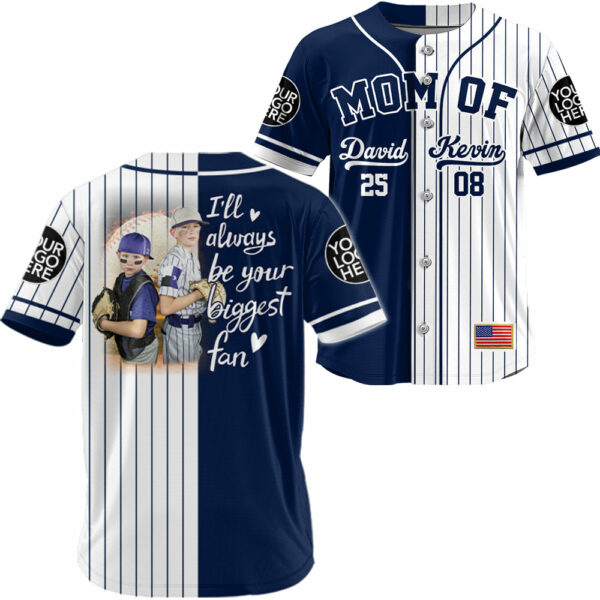 I'll Be Your Biggest Fan, Custom 2 Colors Personalization Split Baseball Jersey, Custom Photo Baseball Jersey, Gift For Baseball Lover A2110 - Image 3