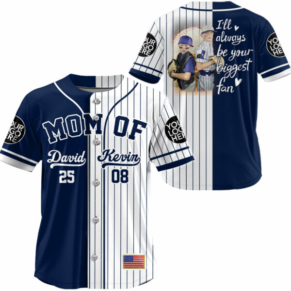 I'll Be Your Biggest Fan, Custom 2 Colors Personalization Split Baseball Jersey, Custom Photo Baseball Jersey, Gift For Baseball Lover A2110 - Image 2