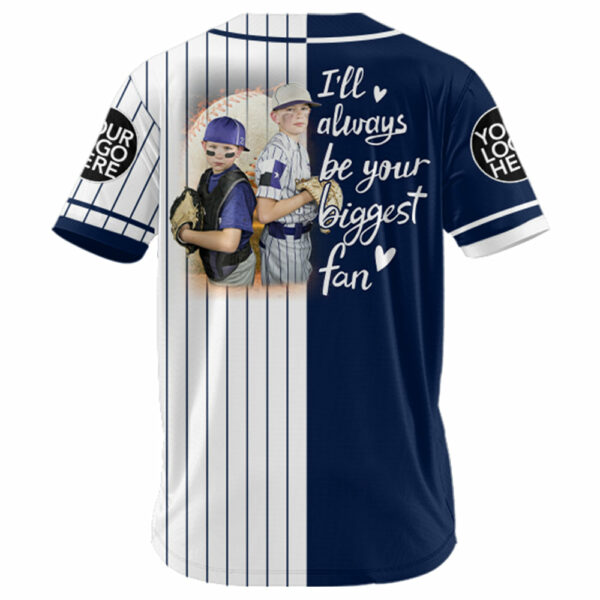 I'll Be Your Biggest Fan, Custom 2 Colors Personalization Split Baseball Jersey, Custom Photo Baseball Jersey, Gift For Baseball Lover A2110 - Image 4