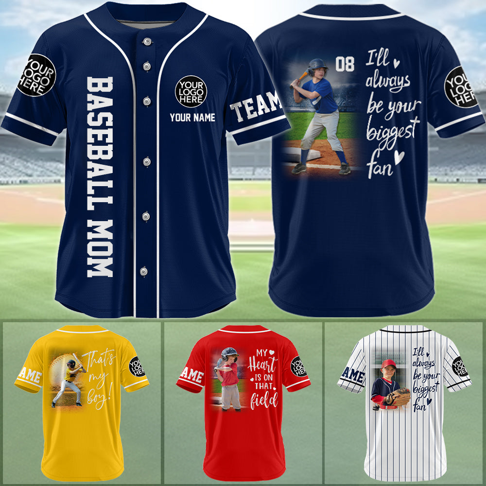 I'll Be Your Biggest Fan, Custom Photo Baseball Game Day Baseball Jersey, Gift For Baseball Lovers A2110 Vr2