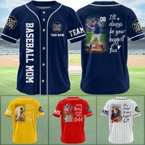 I'll Be Your Biggest Fan, Custom Photo Baseball Game Day Baseball Jersey, Gift For Baseball Lovers A2110 Vr2