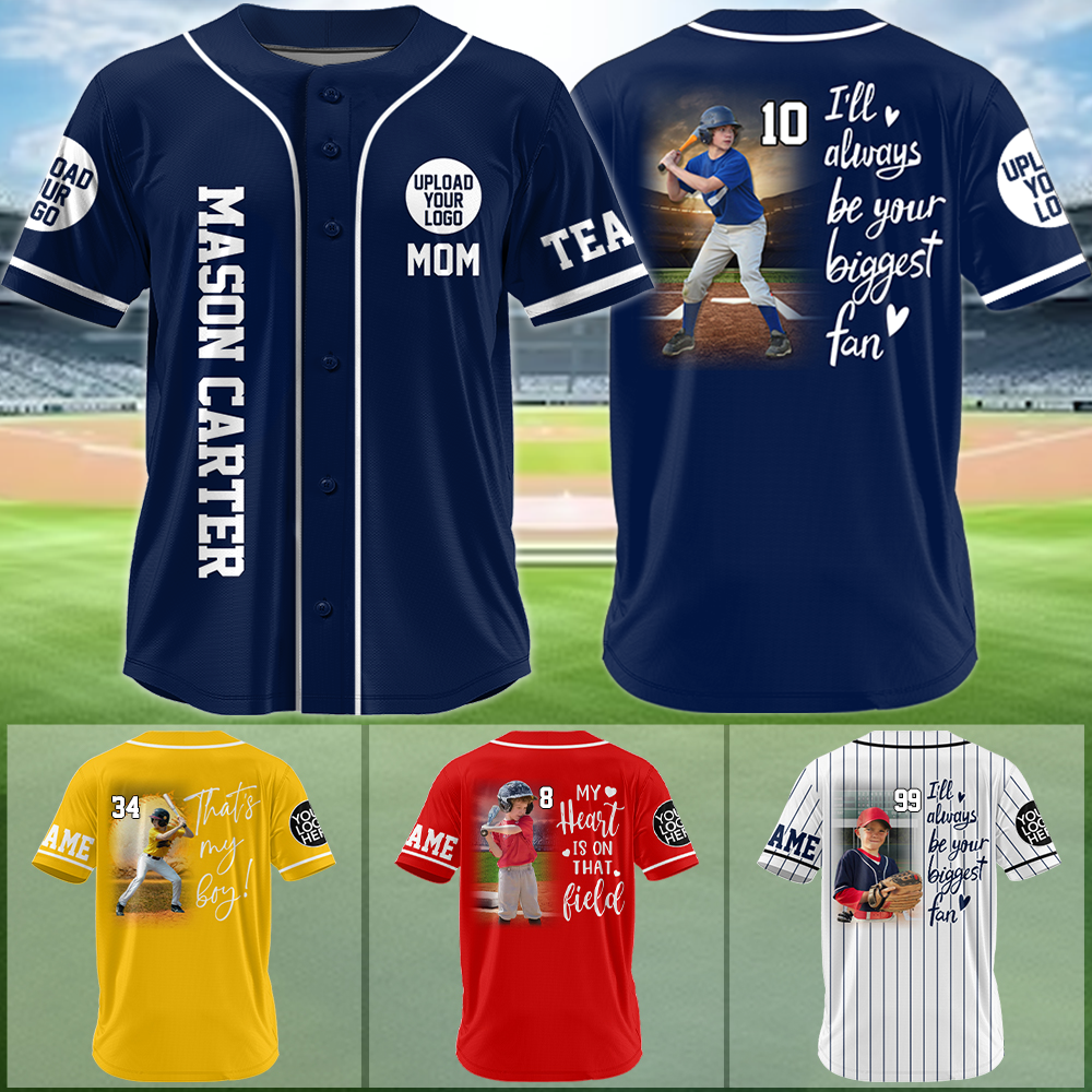 I'll Be Your Biggest Fan, Custom Photo Baseball Game Day Baseball Jersey, Gift For Baseball Lovers A2110 Vr3