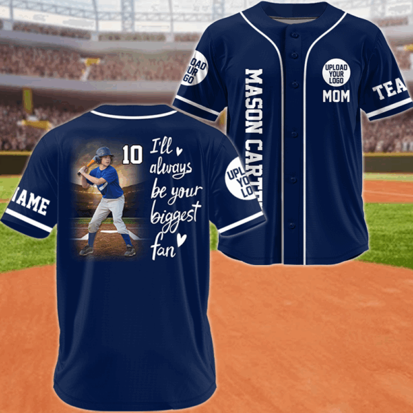 I'll Be Your Biggest Fan, Custom Photo Baseball Game Day Baseball Jersey, Gift For Baseball Lovers A2110 Vr3 - Image 3