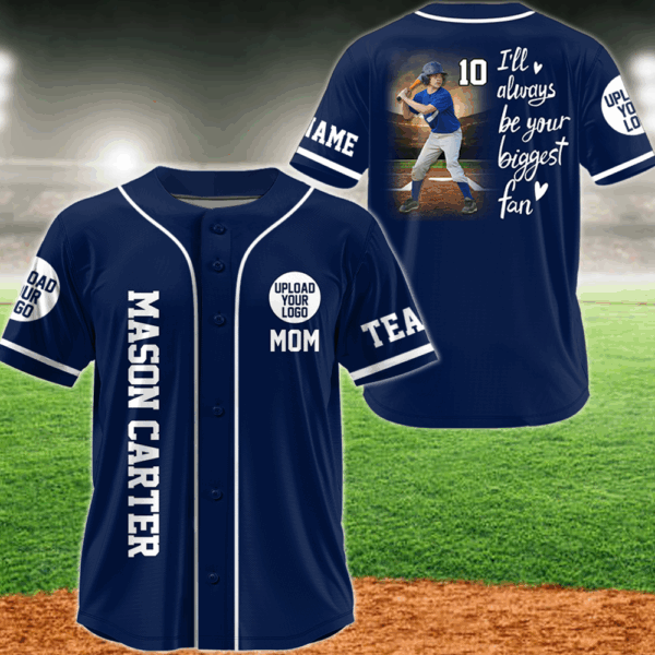 I'll Be Your Biggest Fan, Custom Photo Baseball Game Day Baseball Jersey, Gift For Baseball Lovers A2110 Vr3 - Image 2