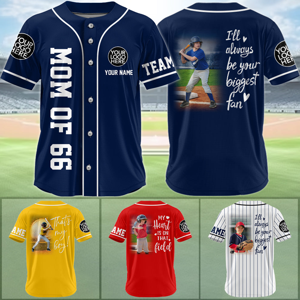 I'll Be Your Biggest Fan, Custom Photo Baseball Game Day Baseball Jersey, Gift For Baseball Lovers A2110