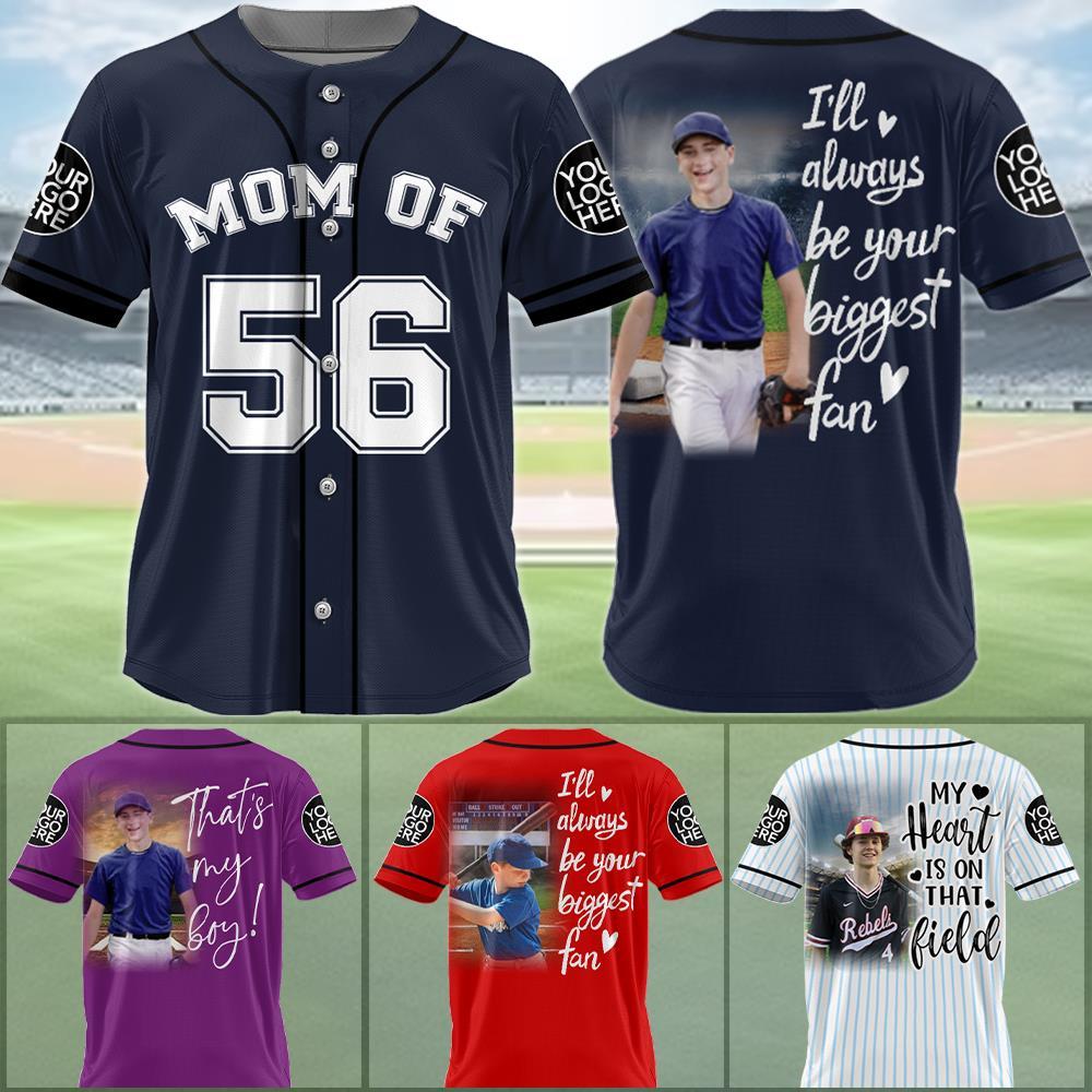 I'll Be Your Biggest Fan, Custom Photo Baseball Jersey, Personalized Gift For Baseball Lovers A2110