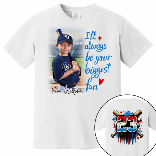 I'll Be Your Biggest Fan, Custom Photo Baseball Shirt, Baseball Mom Shirt A2110 - Image 10