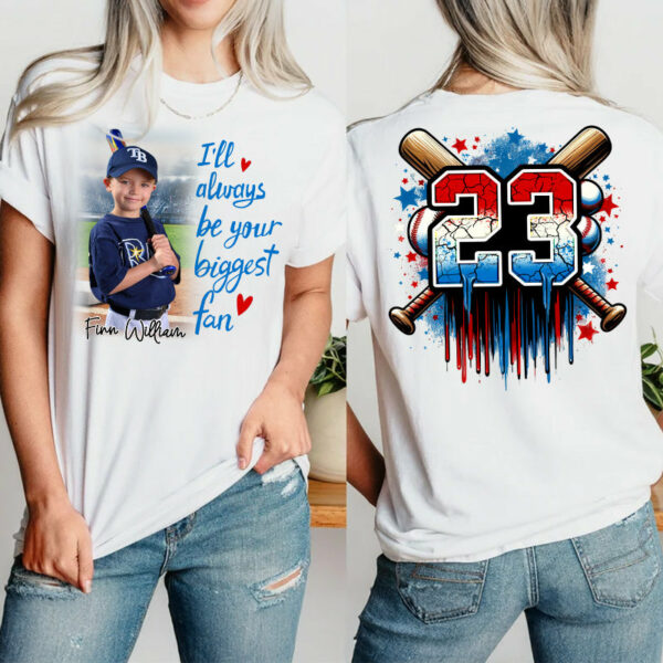I'll Be Your Biggest Fan, Custom Photo Baseball Shirt, Baseball Mom Shirt A2110