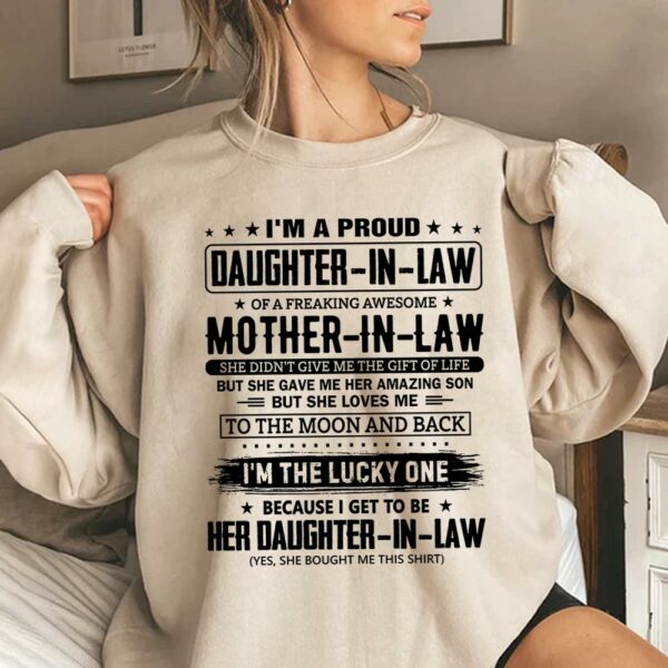 I'm A Proud Daughter-In-Law Of A Freaking Awesome Mother-In-Law Shirt Perfect Gift For Daughter-In-Law - Image 3