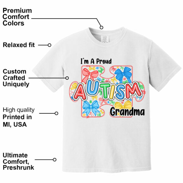 Im A Proud Grandma Love Heart Autism Awareness Puzzle Autism - Personalized Shirts - Image 4