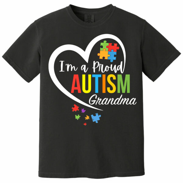Im A Proud Grandma Love Heart Autism Awareness Puzzle Autism - Personalized Shirts - Image 9
