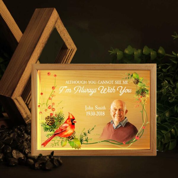 I'm Always With You Cardinal Bird - Personalized Photo Frame Light Box - Image 2