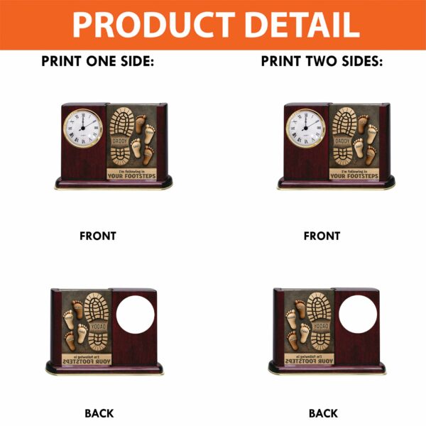 I'm Following In Your Footsteps - Personalized Acrylic Desk Clock Plaque Gift For Dad - Image 4