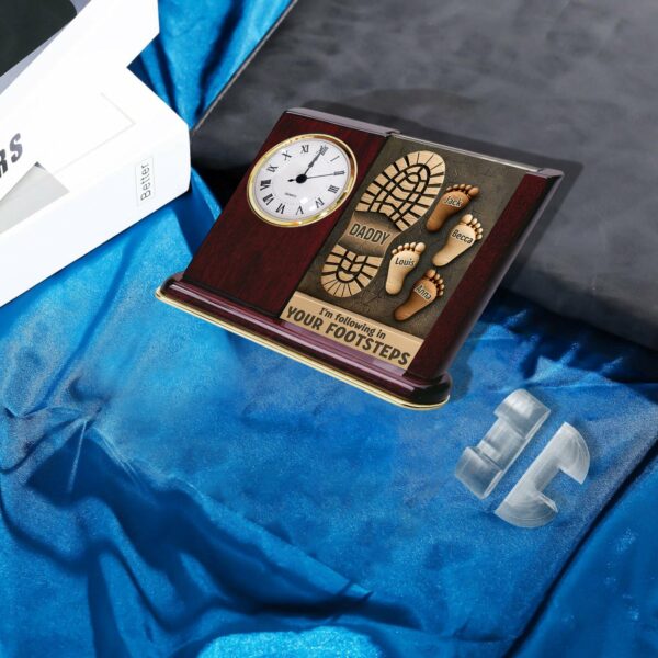 I'm Following In Your Footsteps - Personalized Acrylic Desk Clock Plaque Gift For Dad - Image 7