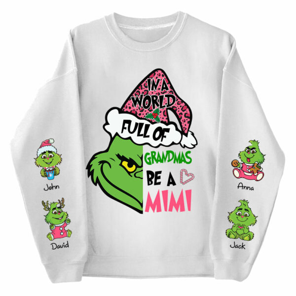 In A Full World Of Grandmas Be A Mimi - Custom Nickname Grandma Shirt With Kids Name Vr2 - Image 3