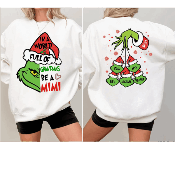 In A World Full Of Grandmas Be A MIMI Shirt - Custom Shirt For Grandma With Kids Name On Back NA04