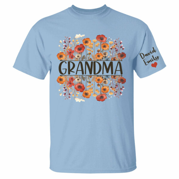 In Grandma's Garden, Love Grows Like Flowers - Family Personalized Custom Shirt With Design On Sleeve - Birthday Gift For Mom, Grandma - Image 6