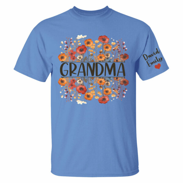 In Grandma's Garden, Love Grows Like Flowers - Family Personalized Custom Shirt With Design On Sleeve - Birthday Gift For Mom, Grandma - Image 7