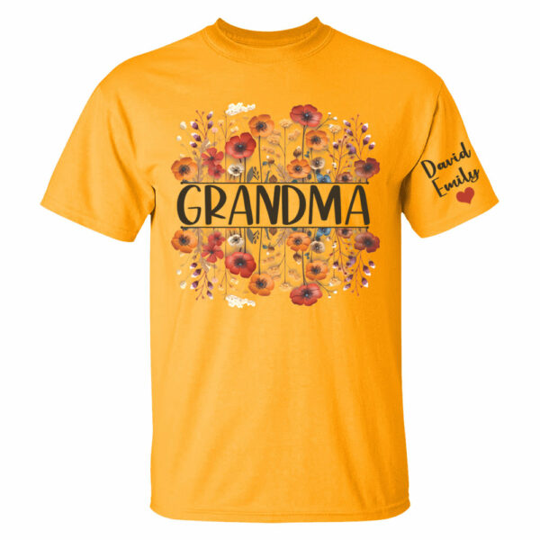 In Grandma's Garden, Love Grows Like Flowers - Family Personalized Custom Shirt With Design On Sleeve - Birthday Gift For Mom, Grandma - Image 8