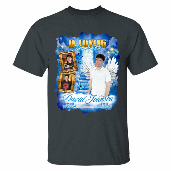 In Loving Memory ,Heaven's Stairway Shirt - Personalized Photo Memorial Shirt DO98 - Image 15