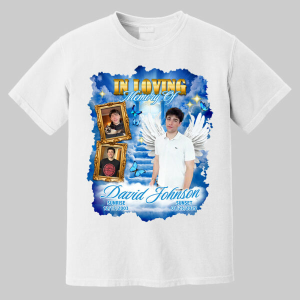 In Loving Memory ,Heaven's Stairway Shirt - Personalized Photo Memorial Shirt DO98 - Image 13