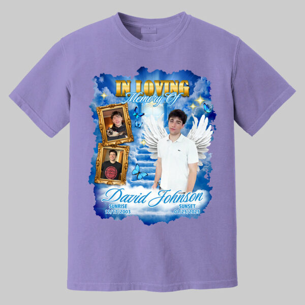In Loving Memory ,Heaven's Stairway Shirt - Personalized Photo Memorial Shirt DO98 - Image 12