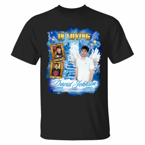 In Loving Memory ,Heaven's Stairway Shirt - Personalized Photo Memorial Shirt DO98 - Image 14