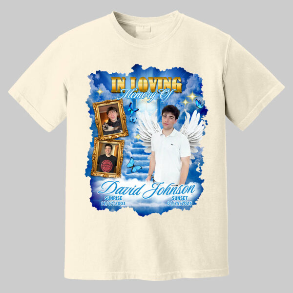 In Loving Memory ,Heaven's Stairway Shirt - Personalized Photo Memorial Shirt DO98 - Image 10