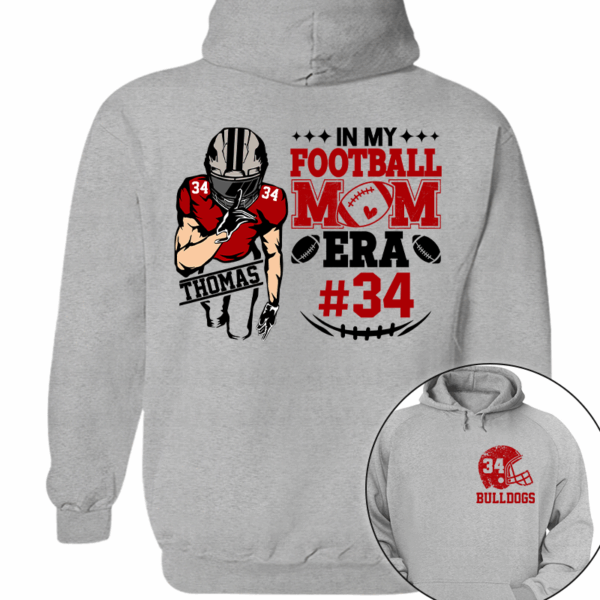 In My Football Mom Era Personalized Cheer Football Shirt - Image 4