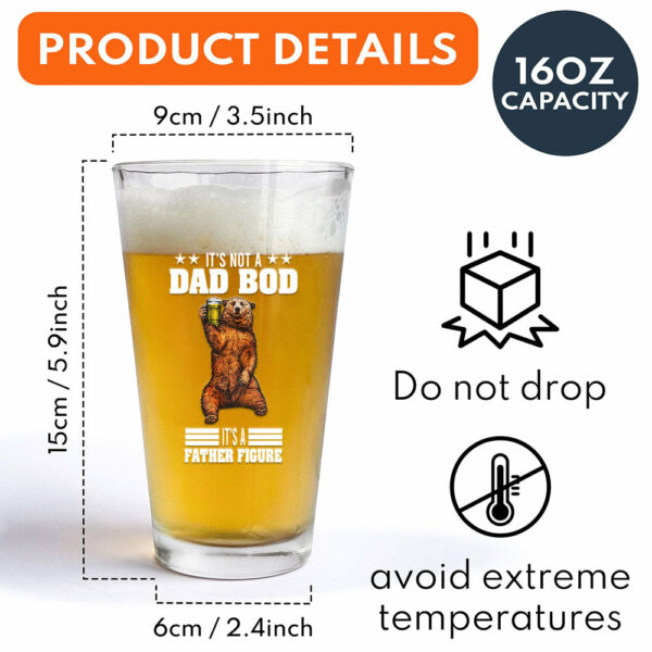It's Not A Dad Bob, It's A Father Figure, Fathers Day Gift, Personalized 16oz Pint Beer Glass - Image 5