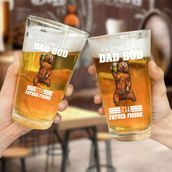It's Not A Dad Bob, It's A Father Figure, Fathers Day Gift, Personalized 16oz Pint Beer Glass - Image 3