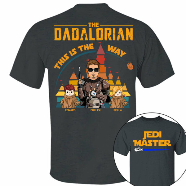 Jedi Master - The Dadalorian This Is The Way - Personalized Back Print Shirt For Dad - Image 4