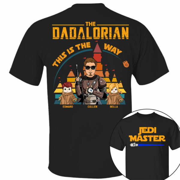 Jedi Master - The Dadalorian This Is The Way - Personalized Back Print Shirt For Dad - Image 3