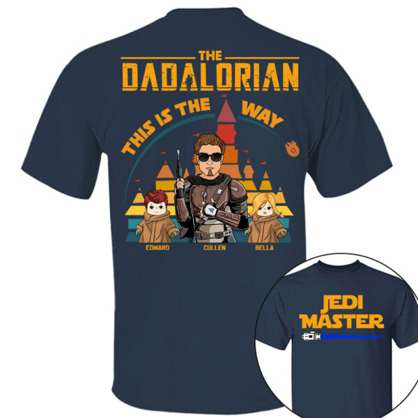 Jedi Master - The Dadalorian This Is The Way - Personalized Back Print Shirt For Dad - Image 5